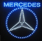 MERCEDES LED LOGO 45 x 45 cm